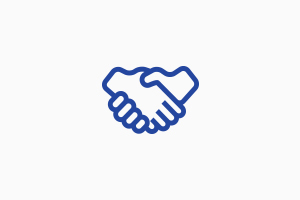 Animated hands shaking icon