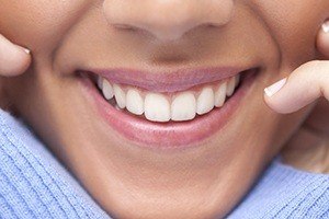 Closeup of healthy smile after gum recontouring