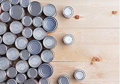 Canned goods on tabletop