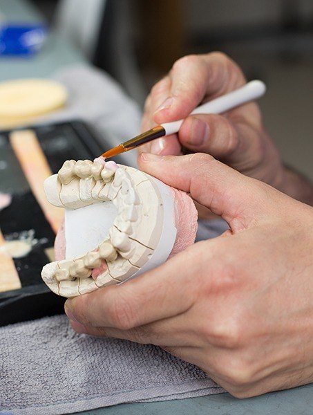 Tech working in dental lab