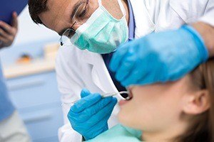 Patient receiving oral surgery
