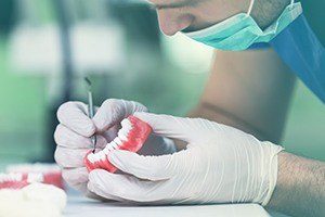 Tech creating wax up smile model