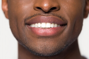 a close-up of a person smiling