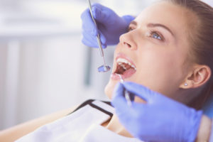 woman having dental work completed