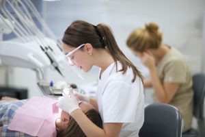 tech working in dental lab